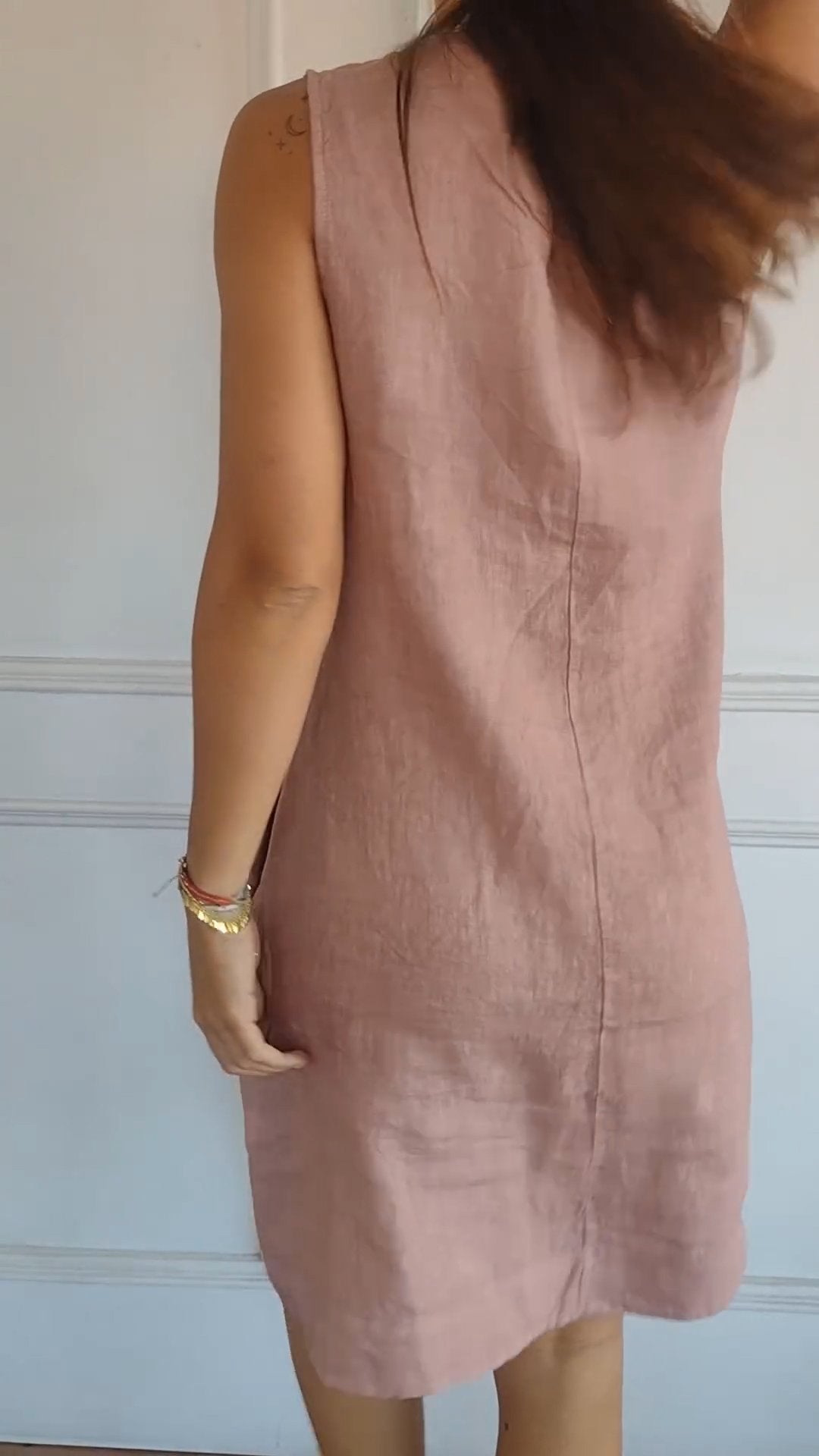 ARAI | Robe Unicolore en Coton et Lin pour Femmes