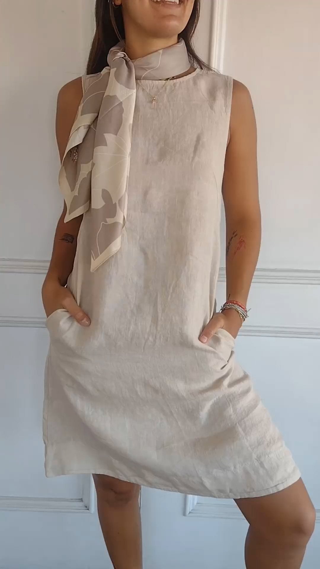 ARAI | Robe Unicolore en Coton et Lin pour Femmes