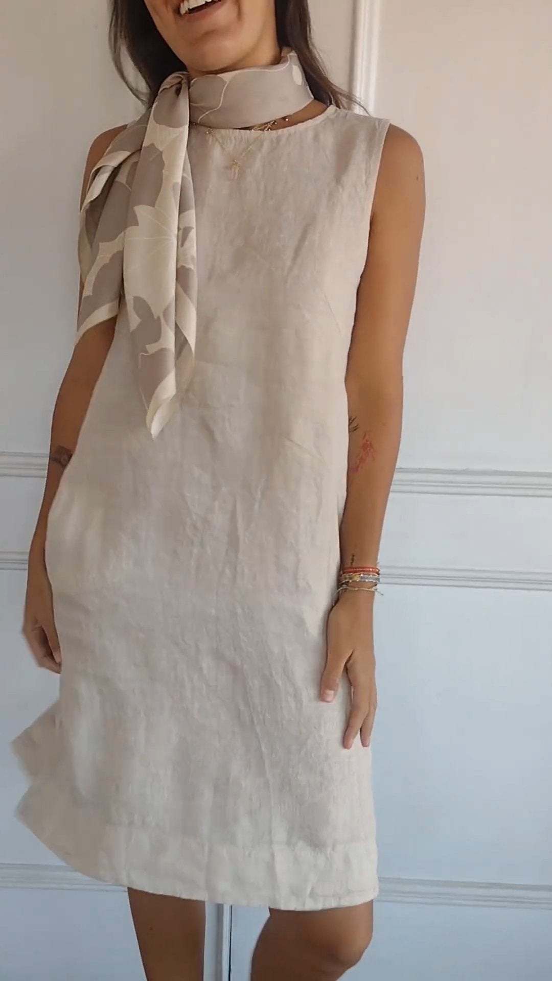 ARAI | Robe Unicolore en Coton et Lin pour Femmes
