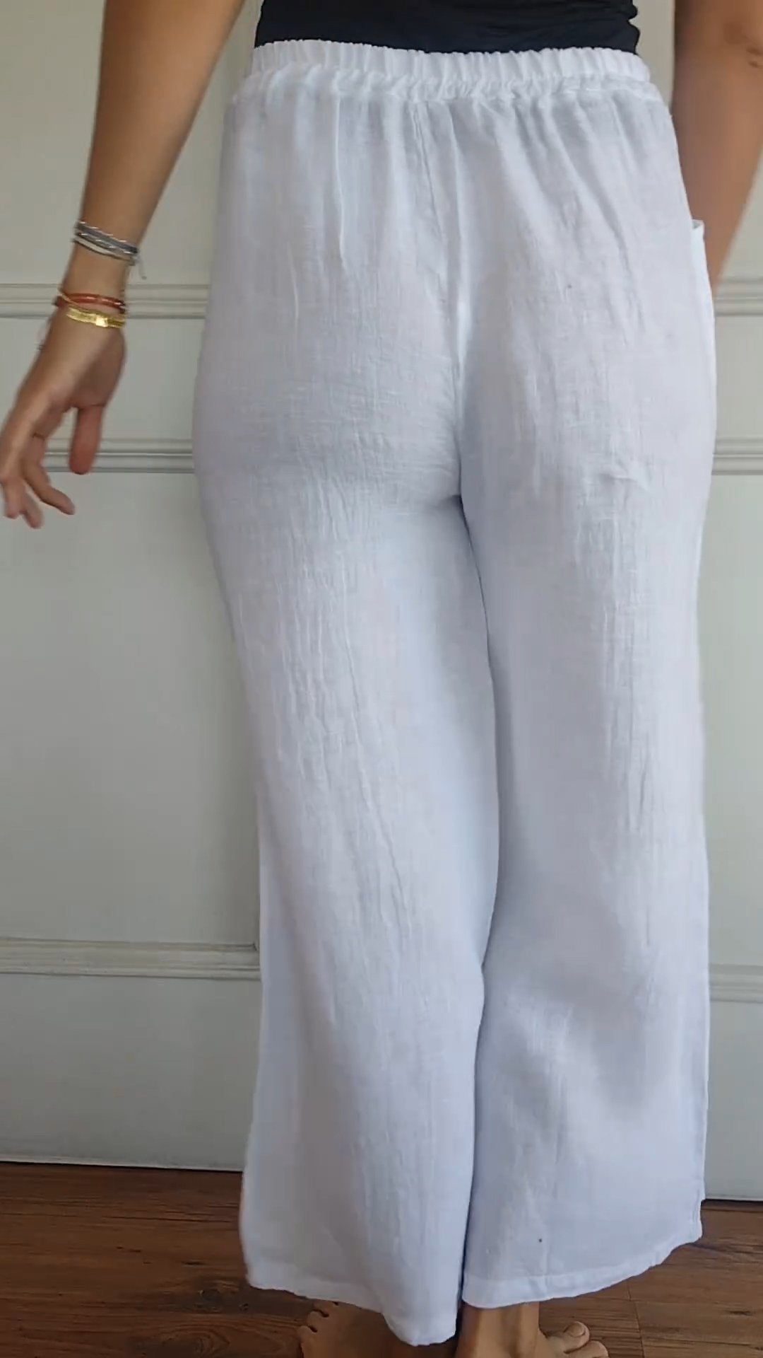 ARAI | Pantalon en coton et lin avec motif à bretelles