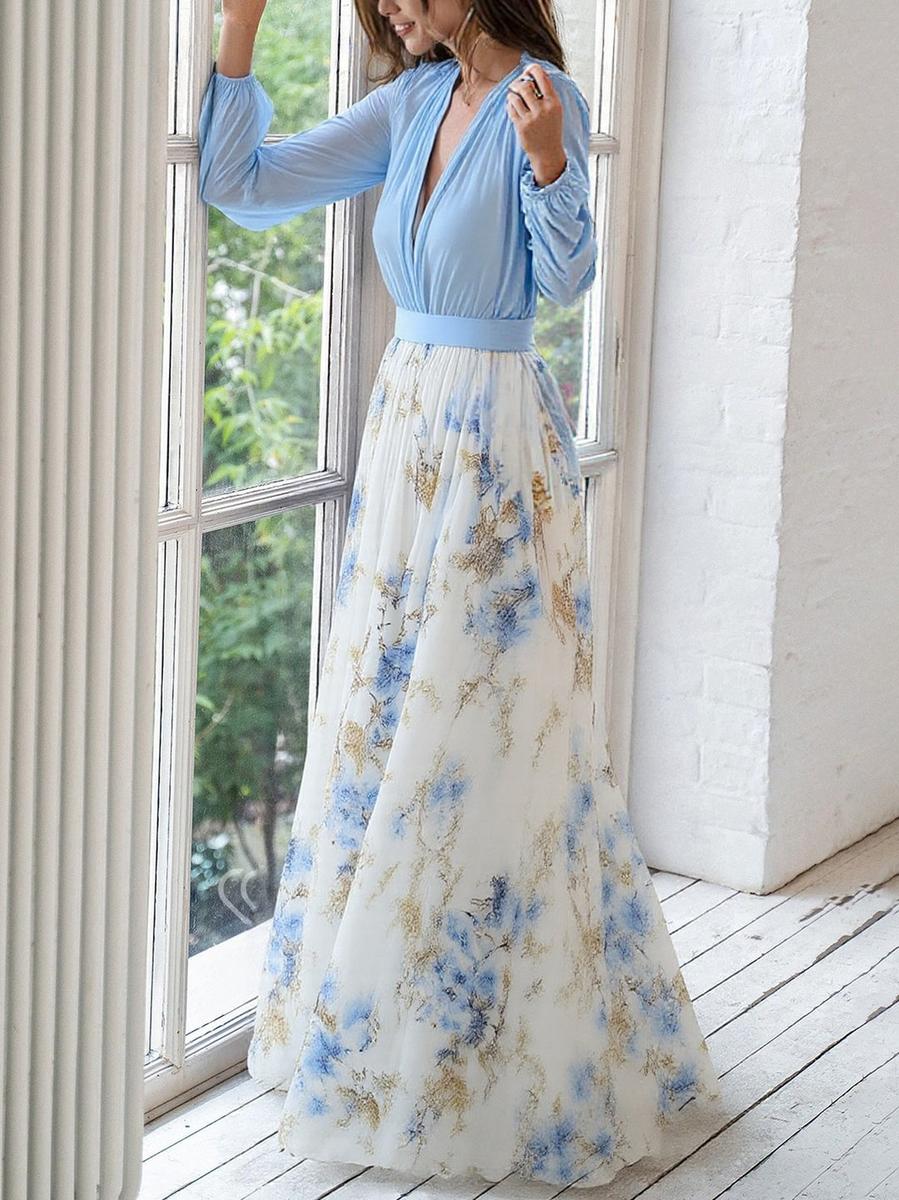 Dupont| Robe Maxi à Imprimé Floral Éblouissant