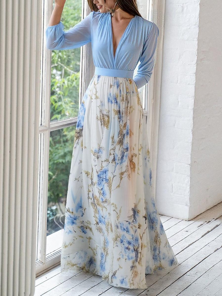 Dupont| Robe Maxi à Imprimé Floral Éblouissant