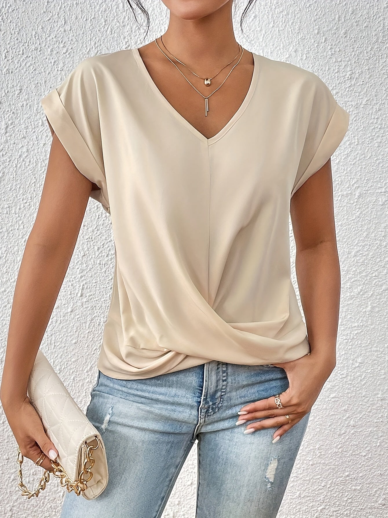 Éloïse | T-shirt décontracté à col cœur