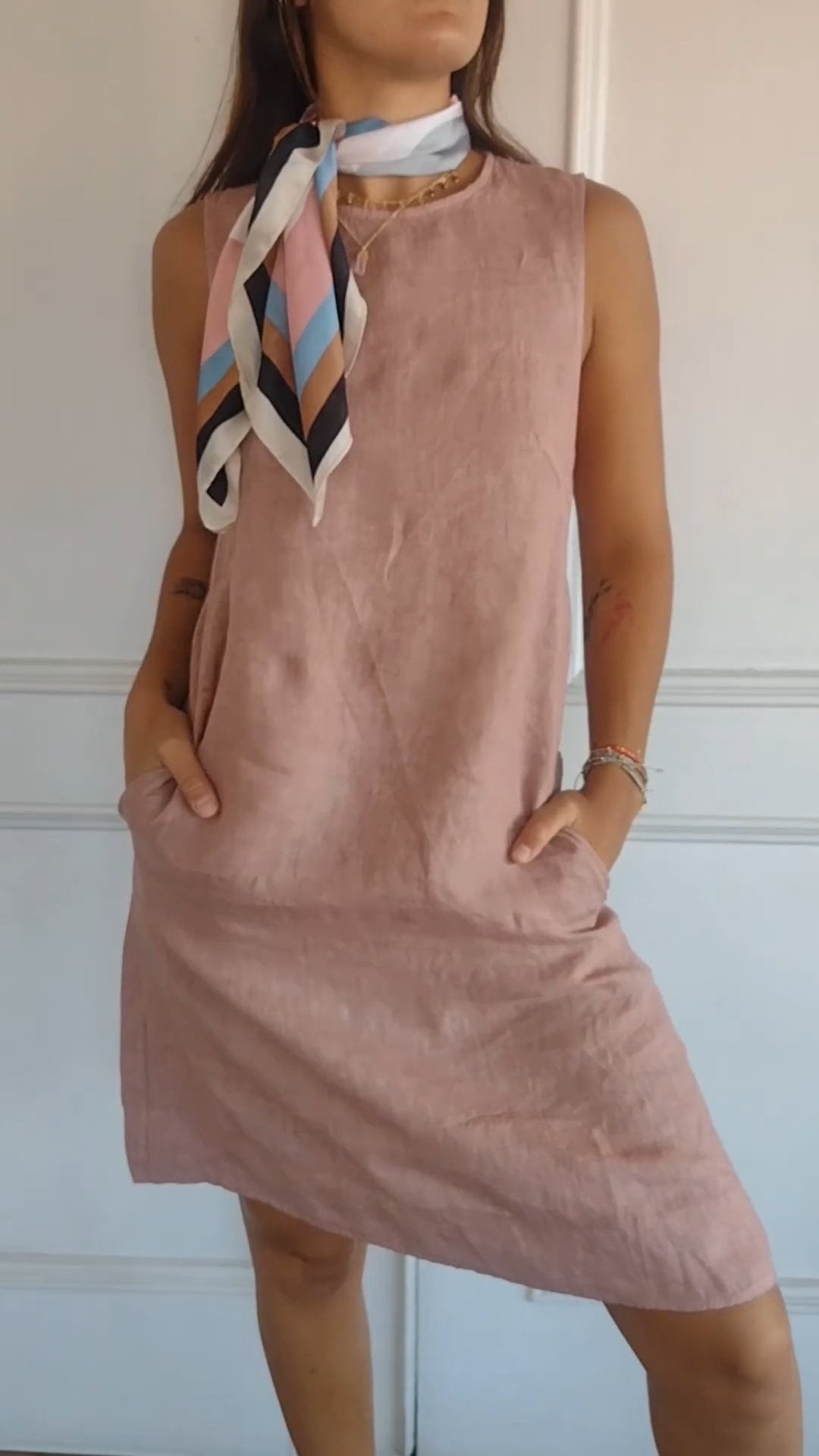 ARAI | Robe Unicolore en Coton et Lin pour Femmes