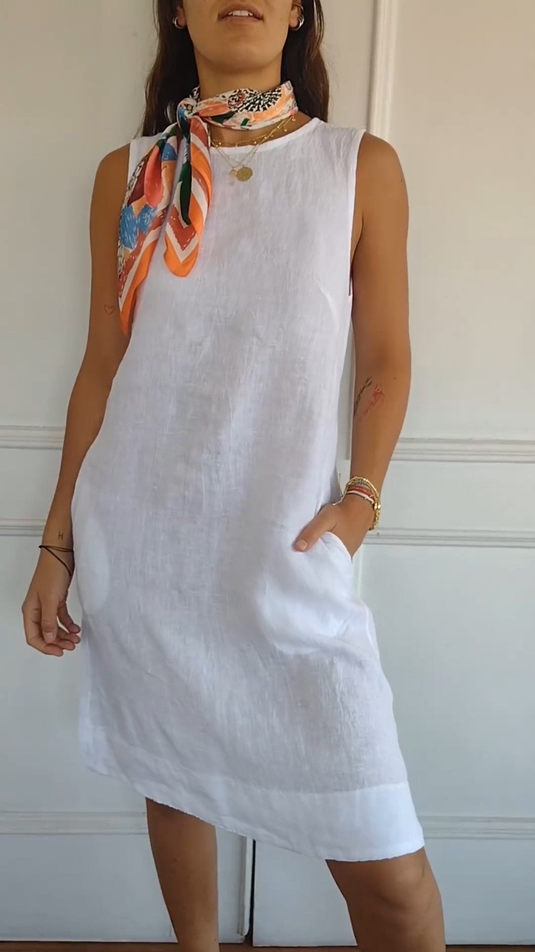 ARAI | Robe Unicolore en Coton et Lin pour Femmes