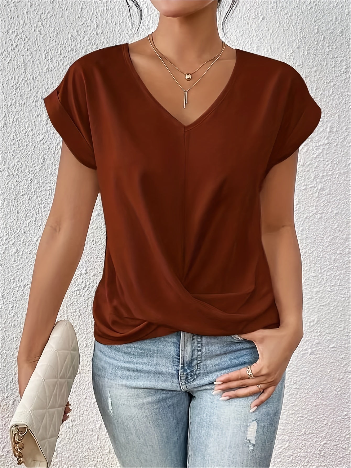 Éloïse | T-shirt décontracté à col cœur