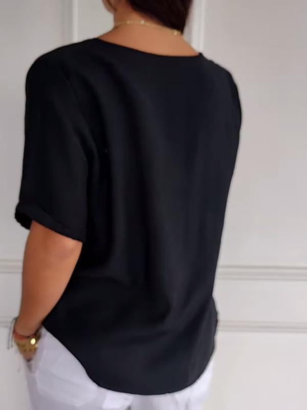 ARAI | Chemise décontractée pour femme avec motif de boutons, en coton et lin.