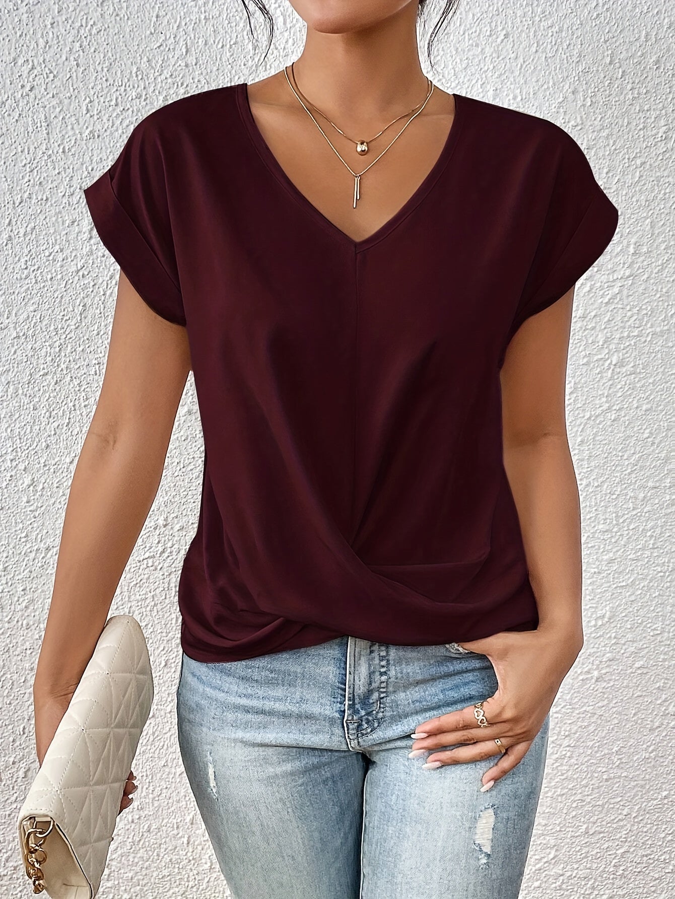 Éloïse | T-shirt décontracté à col cœur