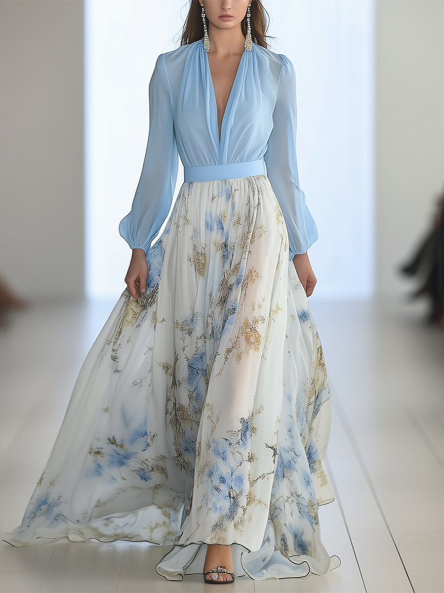 Dupont| Robe Maxi à Imprimé Floral Éblouissant