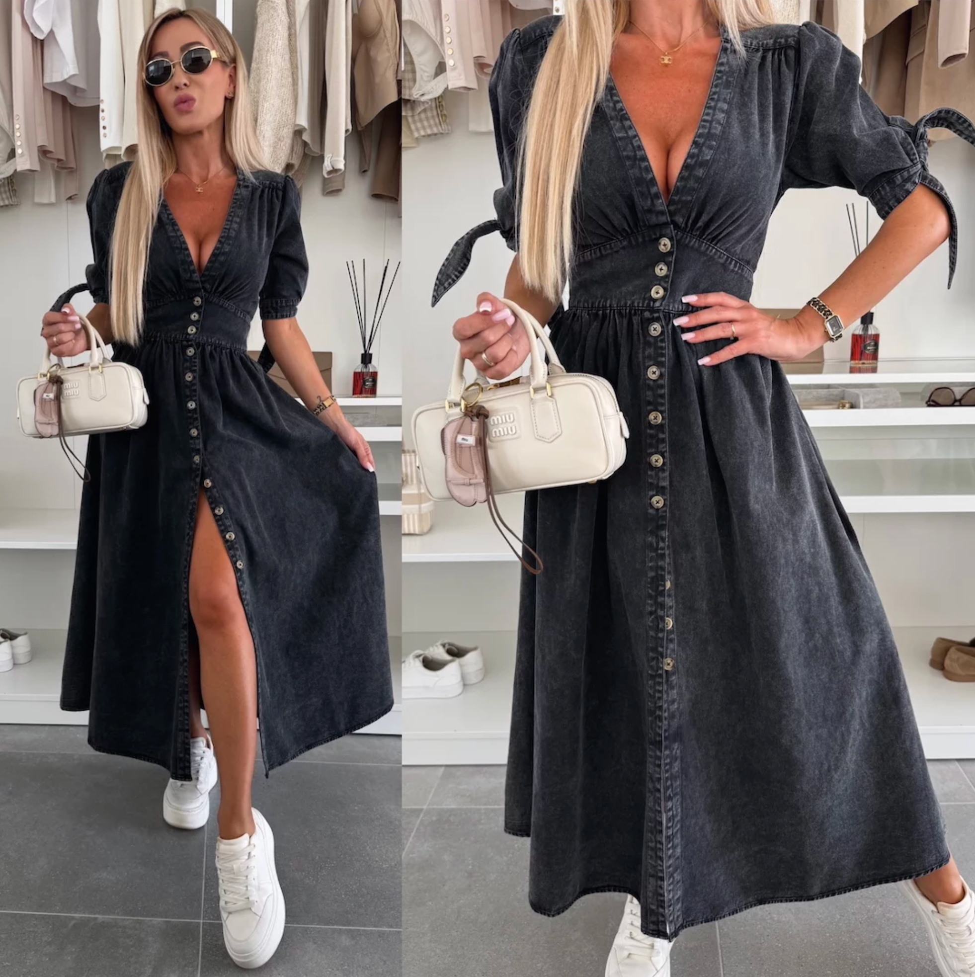 Étoile Argentée™ | Robe en denim éclatante