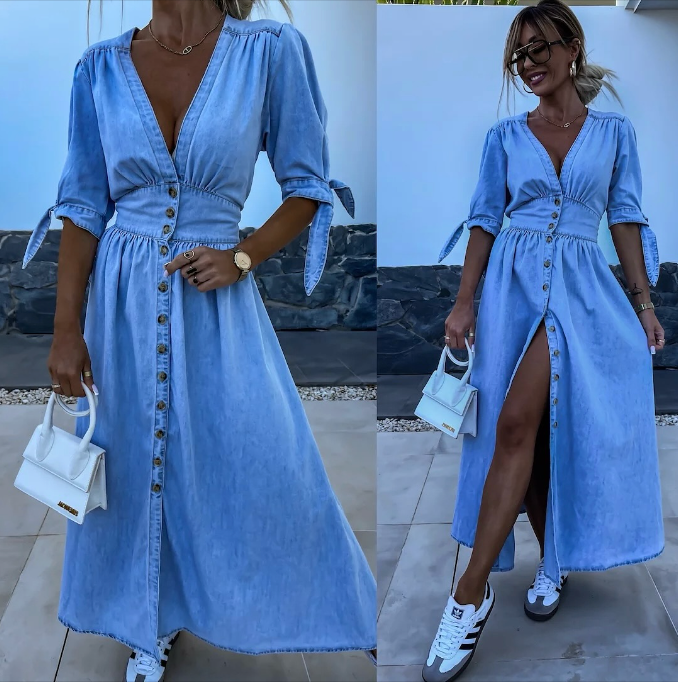 Étoile Argentée™ | Robe en denim éclatante