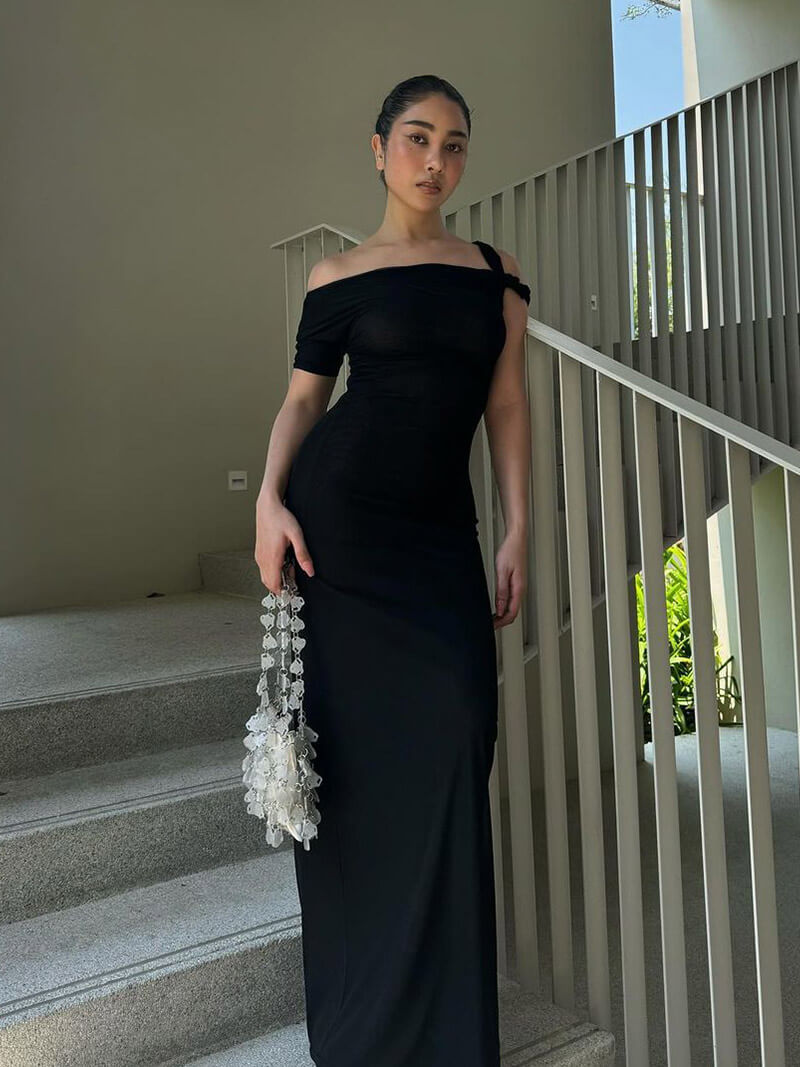 Étoile Argentée™ | Robe Maxi Torsadée